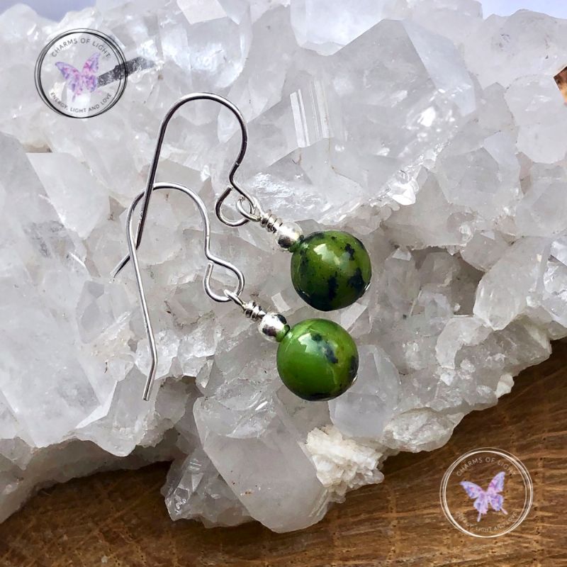 Classical Chrysoprase Silver Earrings